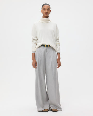 TWP Ivory Easy T Neck Sweater in Cashmere view 3