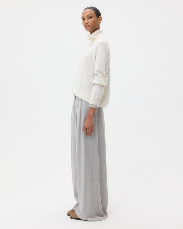 TWP Ivory Easy T Neck Sweater in Cashmere view 4