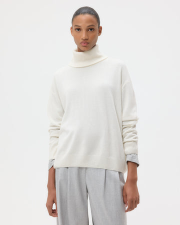 TWP Ivory Easy T Neck Sweater in Cashmere view 1