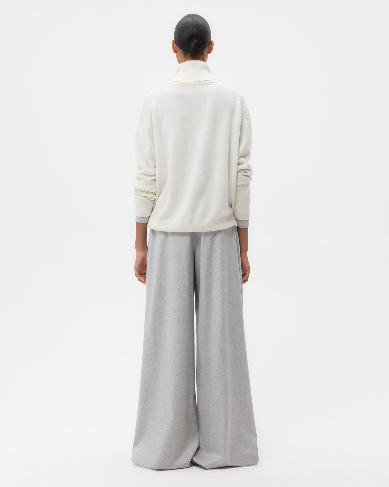 TWP Ivory Easy T Neck Sweater in Cashmere view 5