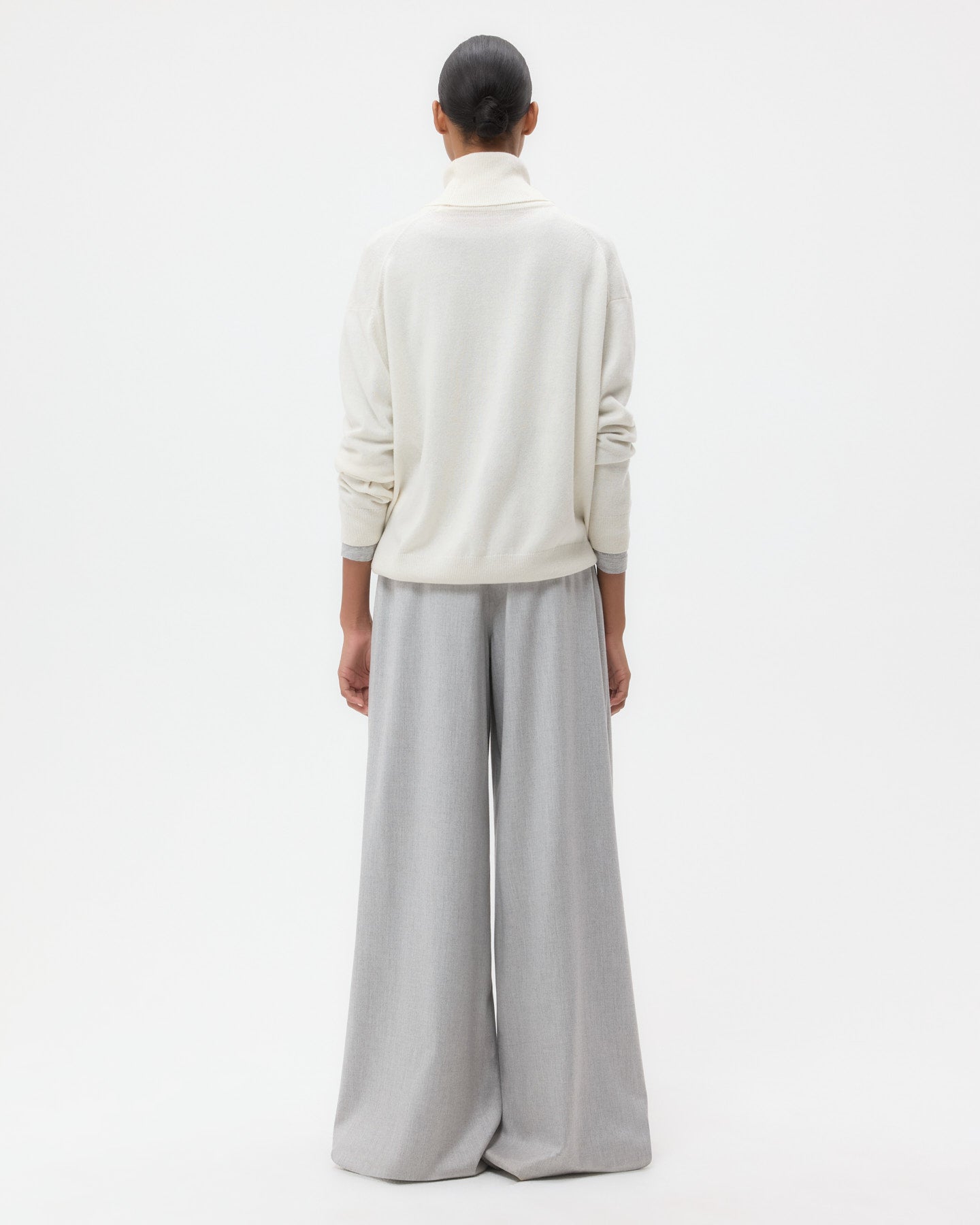 TWP Ivory Easy T Neck Sweater in Cashmere view 5