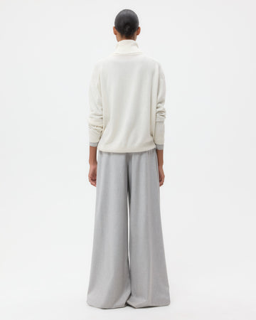 TWP Ivory Easy T Neck Sweater in Cashmere view 5