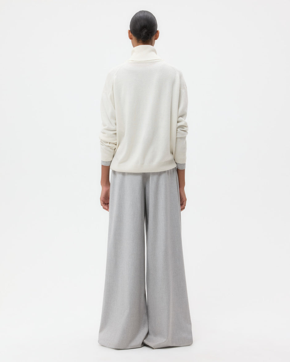 TWP Ivory Easy T Neck Sweater in Cashmere view 5
