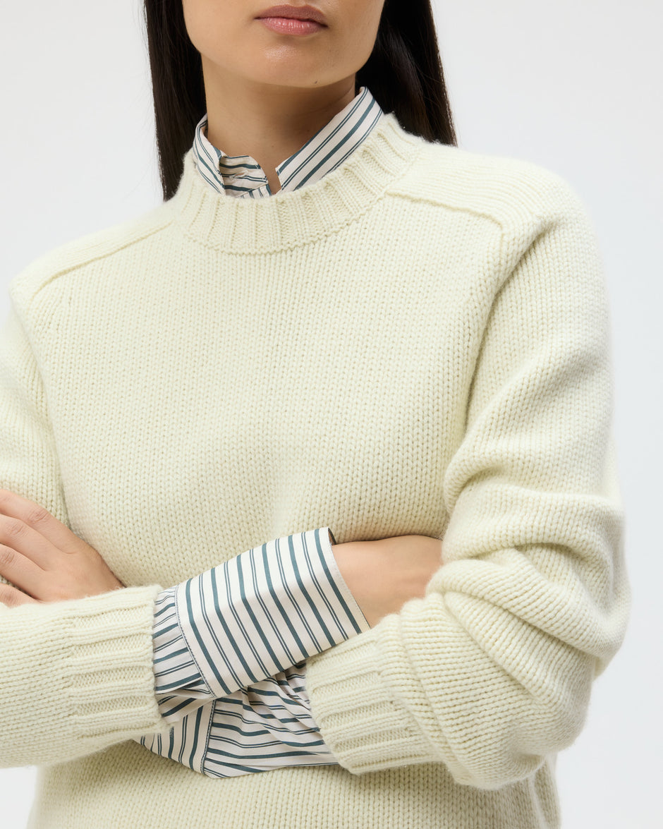 TWP Aloe wash New Jill Crewneck in Cashmere view 2