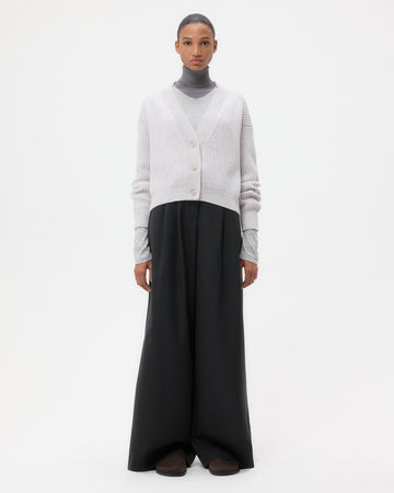 TWP Light heather grey Cropped Cardi in Cashmere view 1