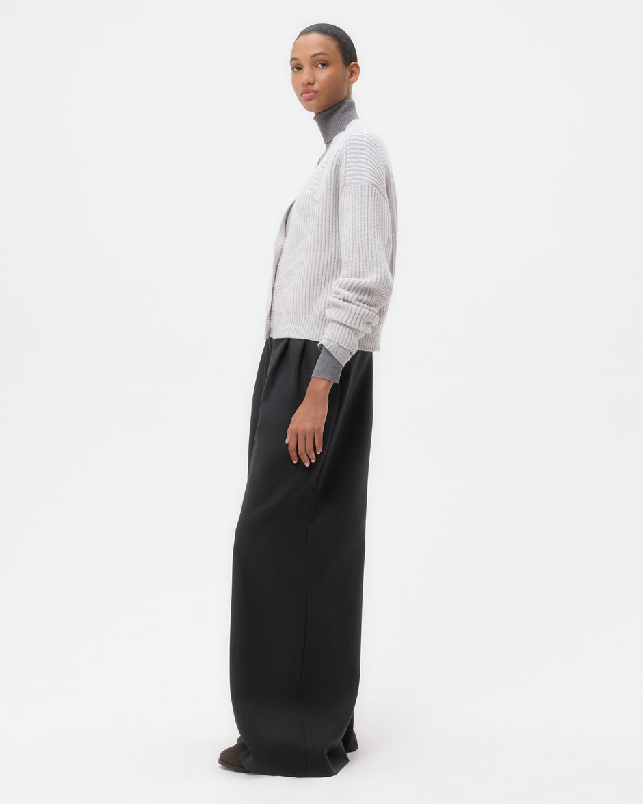 TWP Light heather grey Cropped Cardi in Cashmere view 4