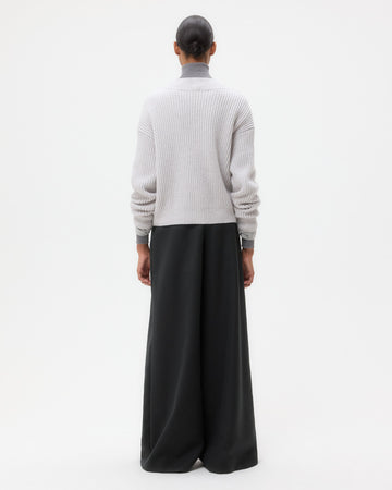 TWP Light heather grey Cropped Cardi in Cashmere view 5