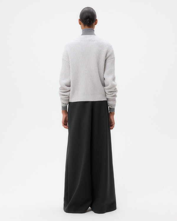 TWP Light heather grey Cropped Cardi in Cashmere view 5