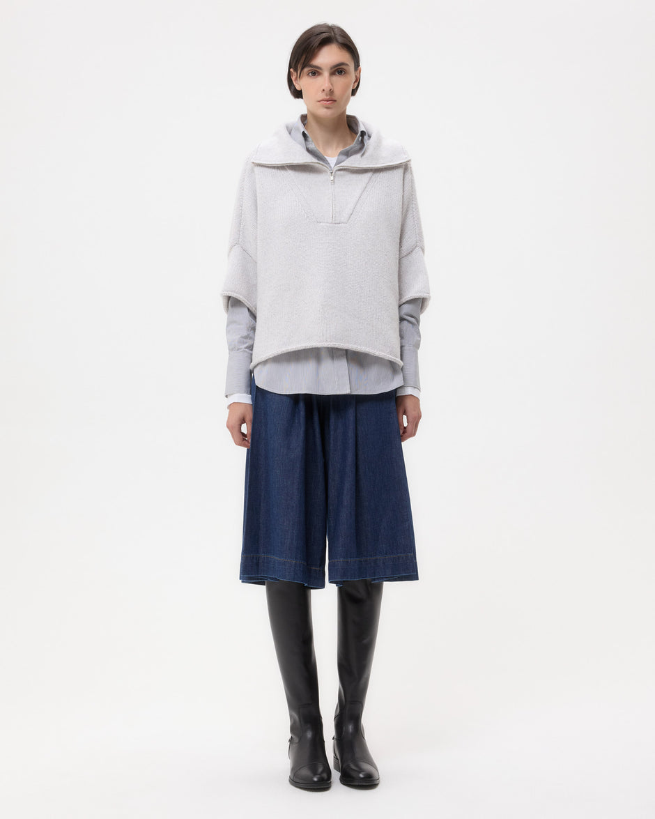 TWP Light heather grey In The Morning Sweater in Cashmere view 3