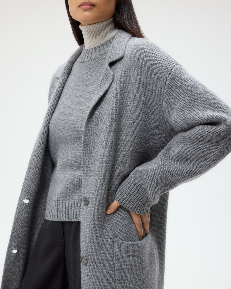 TWP Grey Jorden Coat in Cashmere view 2