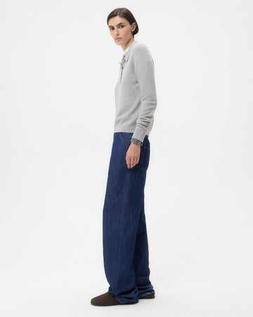 TWP Light heather grey Jorden Polo in Cashmere view 4