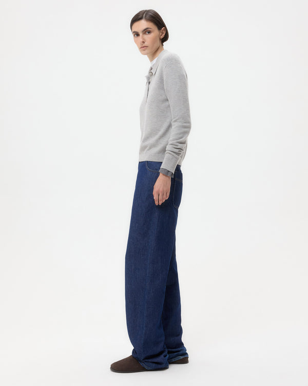 TWP Light heather grey Jorden Polo in Cashmere view 4