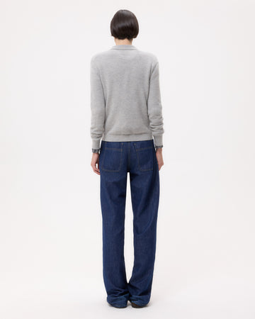 TWP Light heather grey Jorden Polo in Cashmere view 5