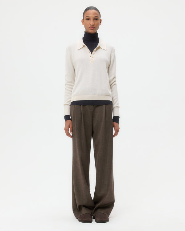 TWP Ivory Jorden Polo in Cashmere view 4