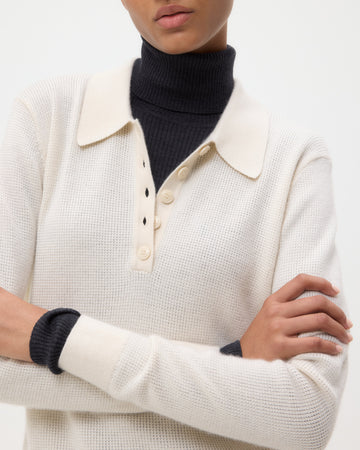 TWP Ivory Jorden Polo in Cashmere view 2
