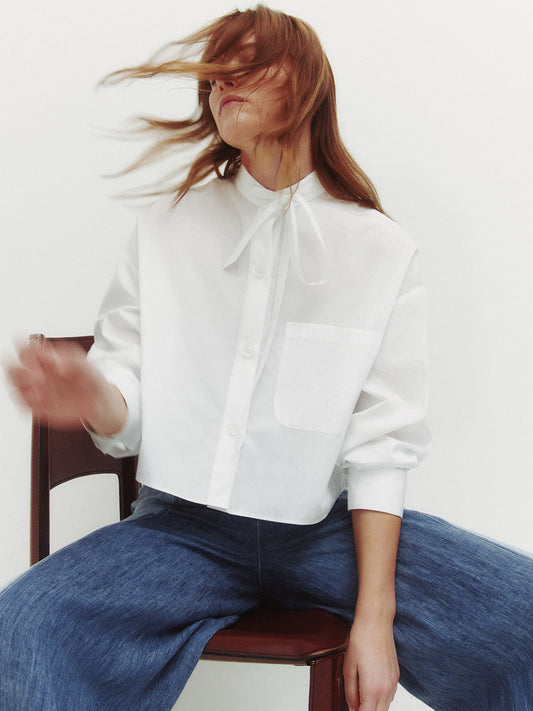 TWP White Darling Shirt in superfine cotton view 2