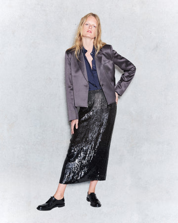 TWP Dark chocolate gradient Sylkie Skirt in Fishscale Sequins view 1