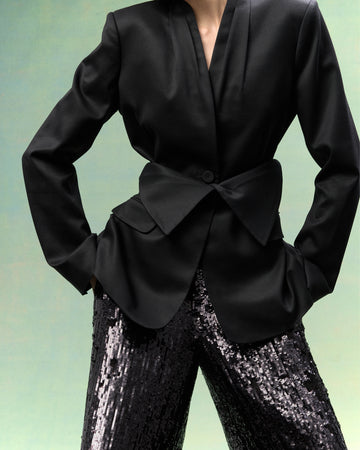 TWP Black After Five Blazer in Tux Wool Suiting view 1