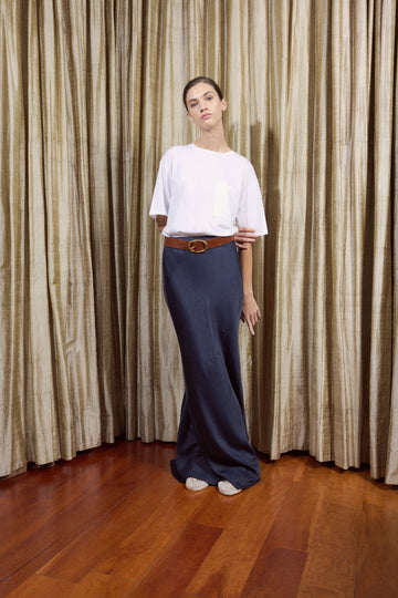 TWP Midnight My Endless Love Skirt in Coated Viscose Linen view 2