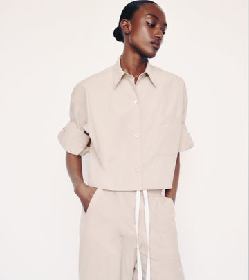 TWP Safari Cropped Main St Pant in Vintage Washed Poplin view 1