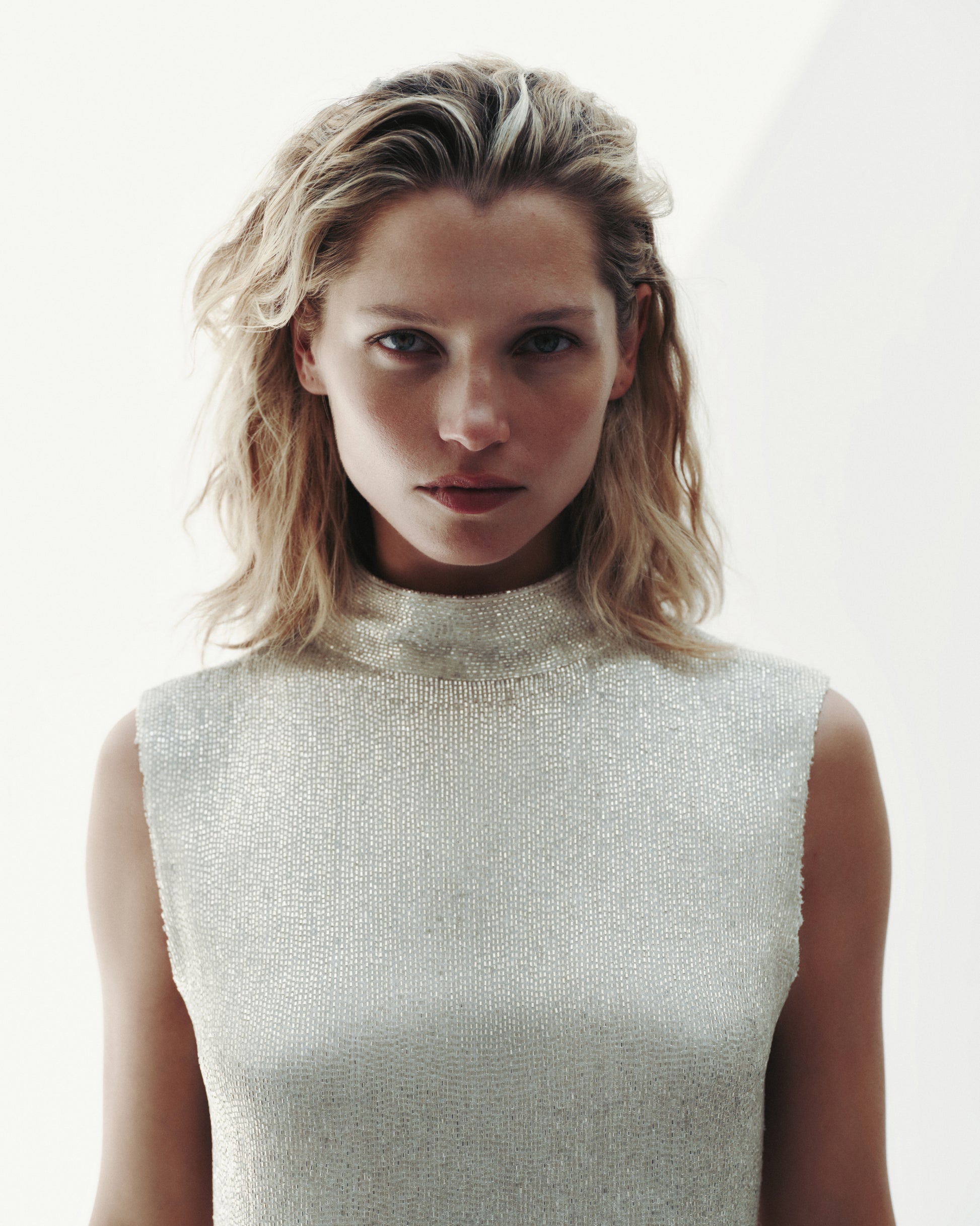 TWP Ivory Gigi Top in Silk Lined Bugle Beads view 6