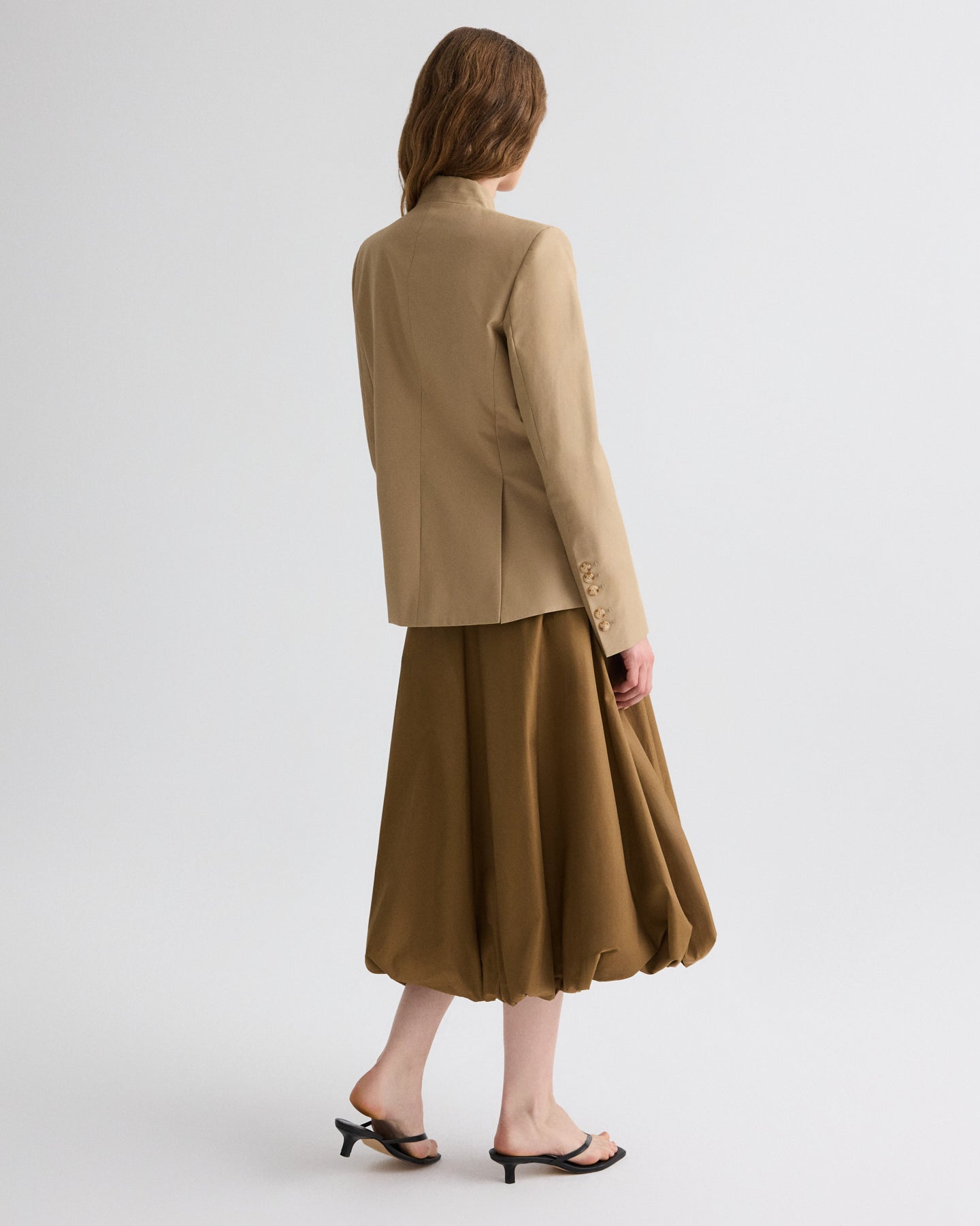 TWP Khaki Buttoned Up Blazer in Water Repellent Twill view 6