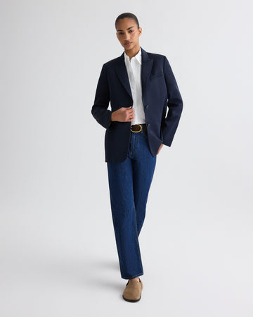 TWP Midnight Sweetpea Blazer in Coated Viscose Linen view 3