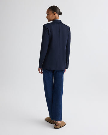 TWP Midnight Sweetpea Blazer in Coated Viscose Linen view 5