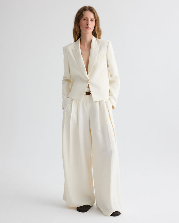 TWP Bone Sawyer Blazer in Coated Viscose Linen view 2