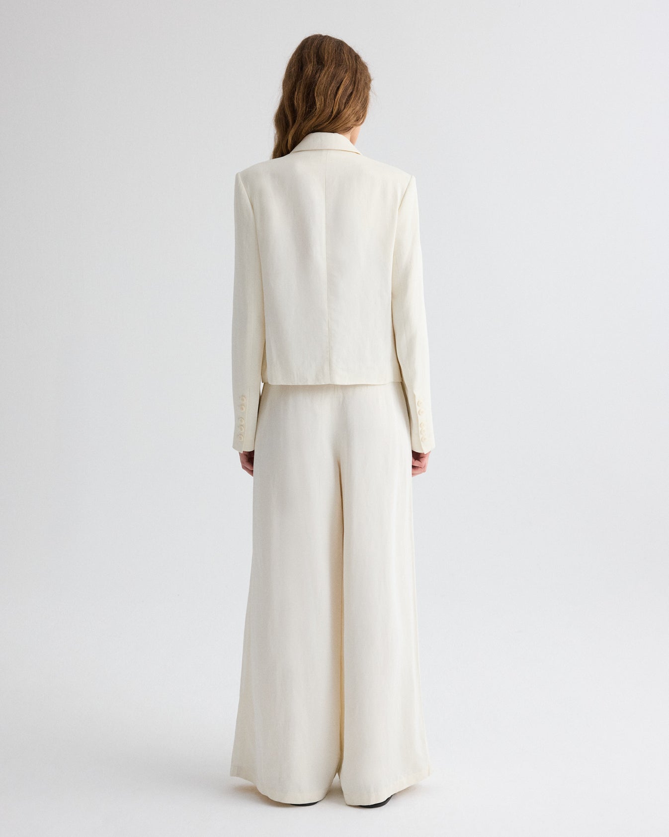 TWP Bone Sawyer Blazer in Coated Viscose Linen view 5