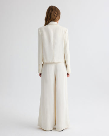 TWP Bone Sawyer Blazer in Coated Viscose Linen view 5