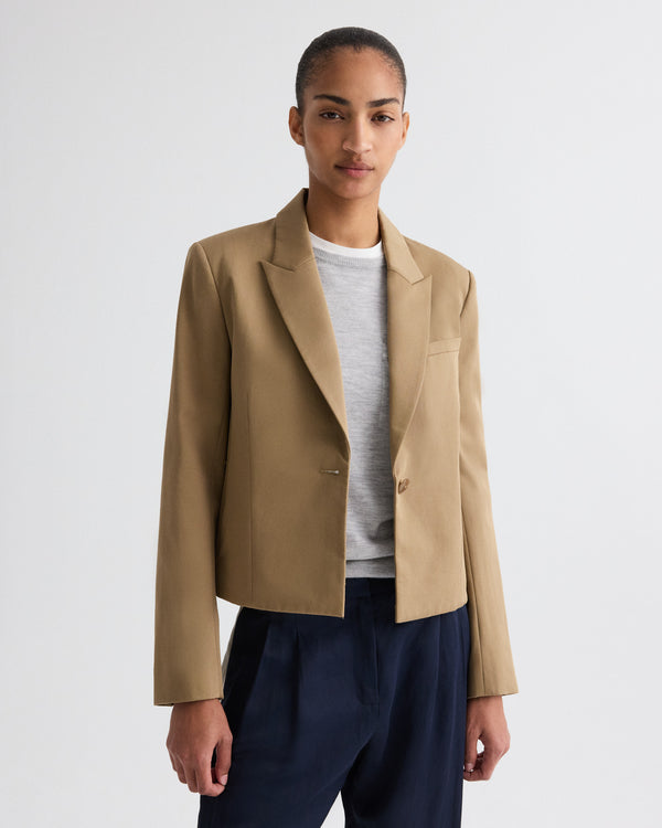 TWP British khaki Sawyer Blazer in Trench Chino Twill view 2