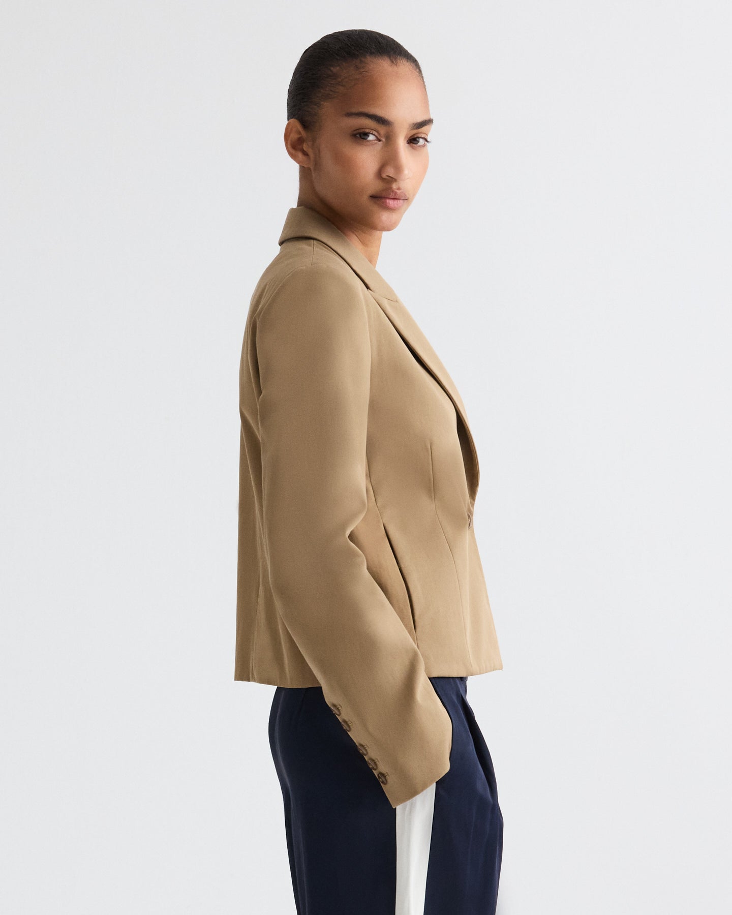 TWP British khaki Sawyer Blazer in Trench Chino Twill view 5