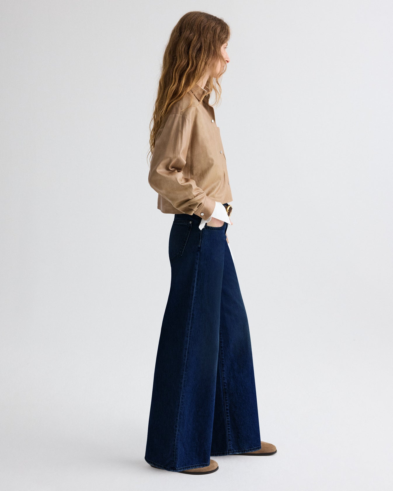 TWP Dark stone Tiny Dancer Jean in Heavy Denim view 3