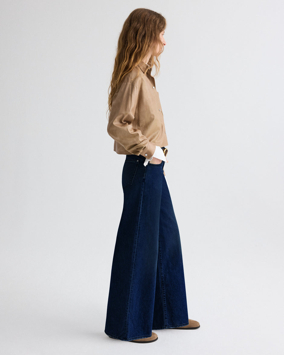 TWP Dark stone Tiny Dancer Jean in Heavy Denim view 3