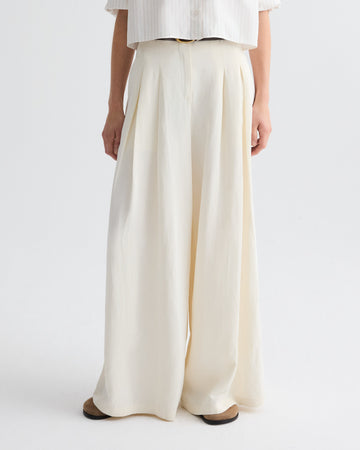 TWP Bone Drew Pant in Coated Viscose Linen view 2