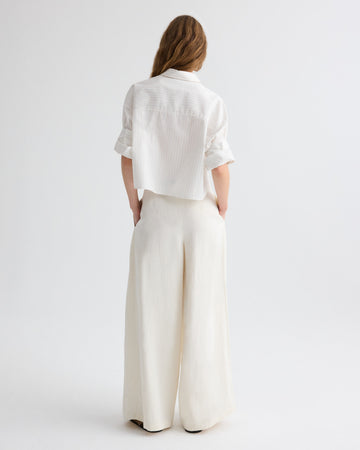 TWP Bone Drew Pant in Coated Viscose Linen view 5