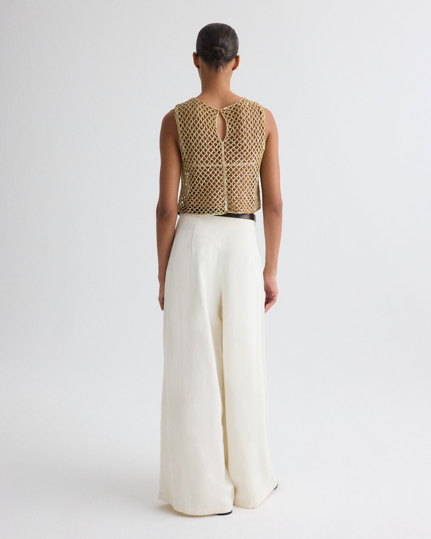 TWP Bone Drew Pant in Coated Viscose Linen view 10