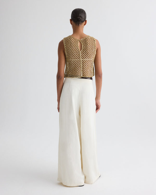 TWP Bone Drew Pant in Coated Viscose Linen view 10