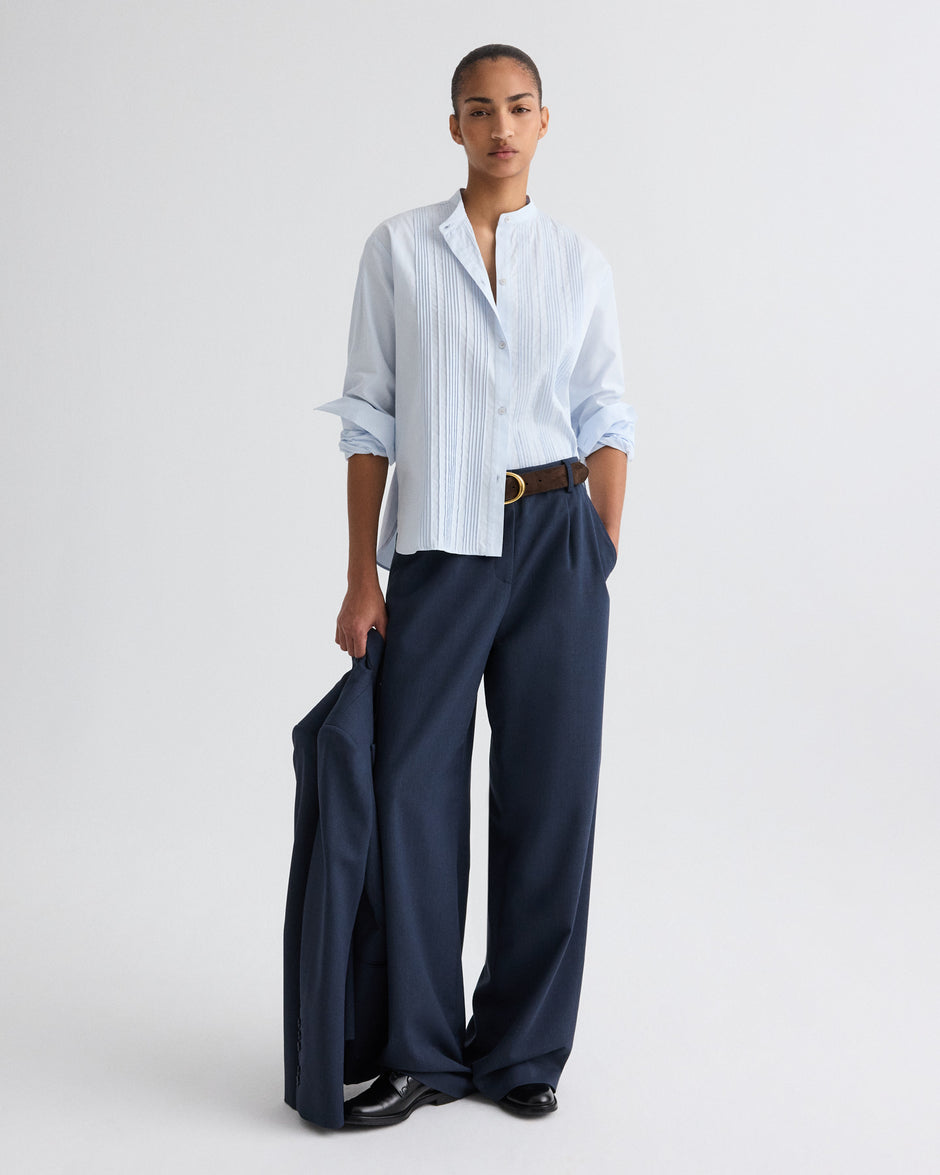 TWP Insignia blue Hudson St. Pant in Denim Look Suiting view 1