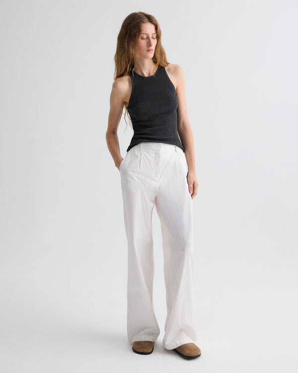 TWP White multi Hudson St. Pant in Mixed Pinstripe Superpop view 3