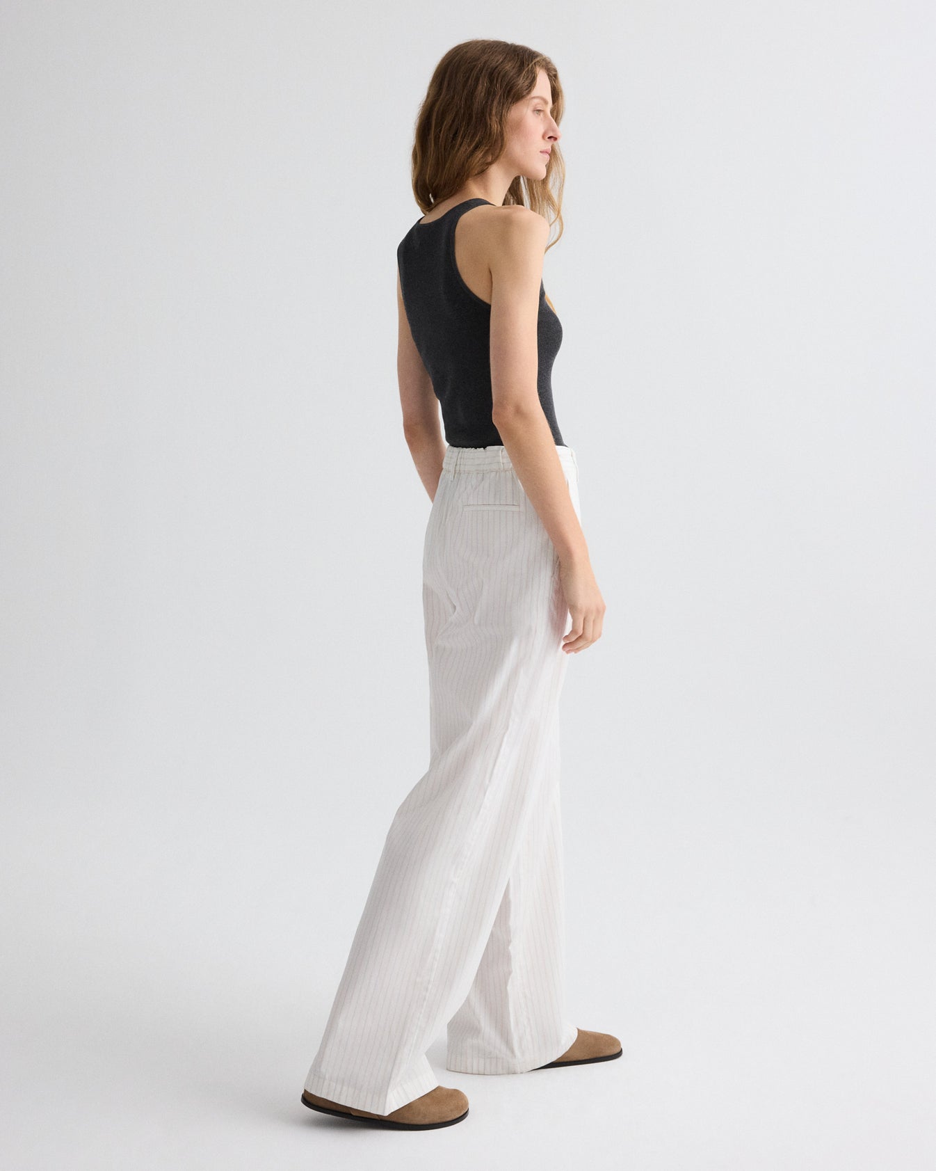 TWP White multi Hudson St. Pant in Mixed Pinstripe Superpop view 5