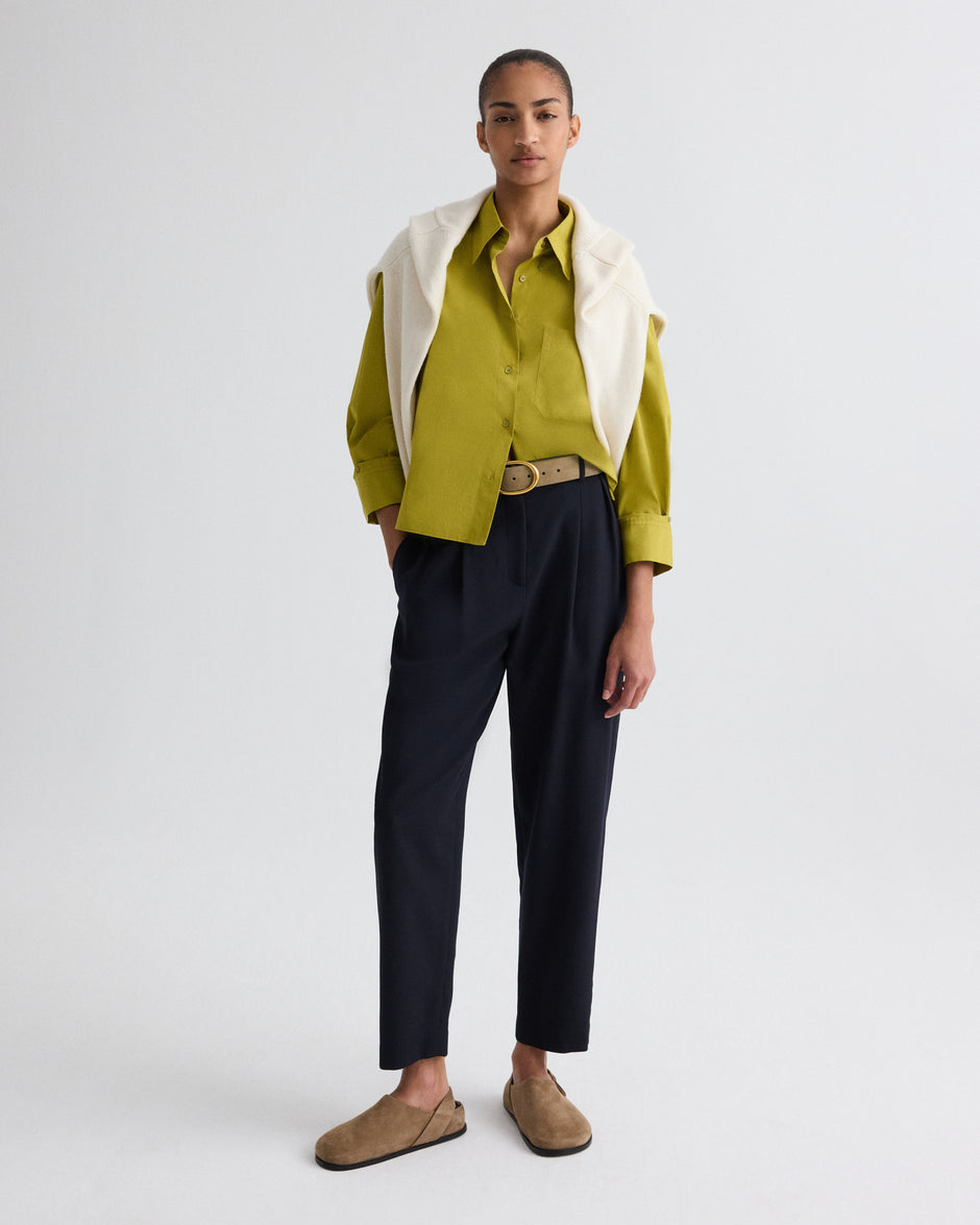 TWP Midnight Cornelia St. Pant in Cavalry Twill Suiting view 2