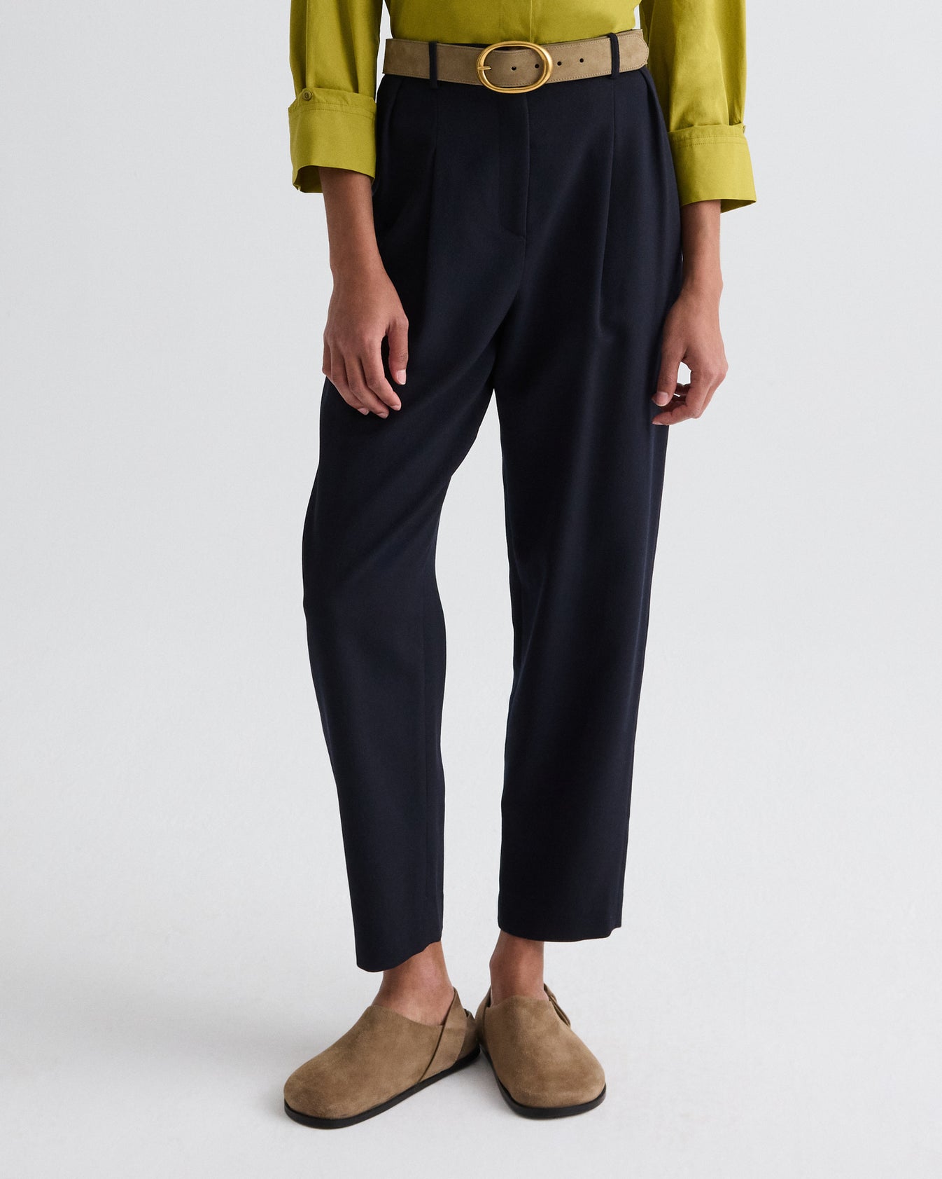 TWP Midnight Cornelia St. Pant in Cavalry Twill Suiting view 1