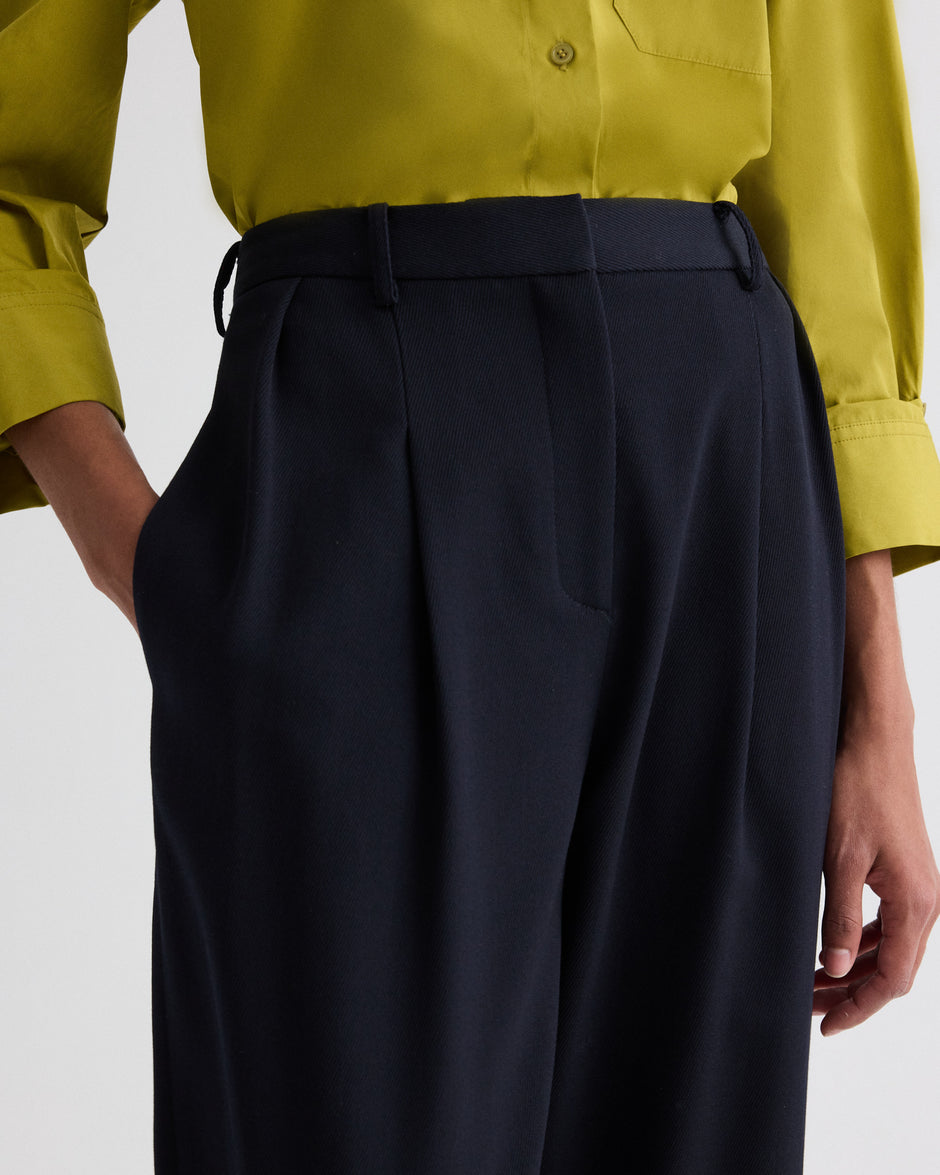 TWP Midnight Cornelia St. Pant in Cavalry Twill Suiting view 3