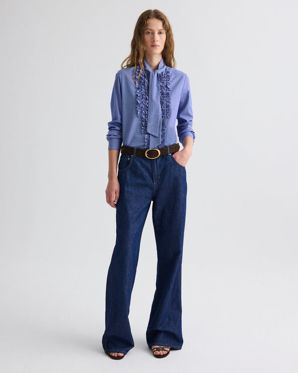 TWP Indigo resin Blue Jean Baby in Cotton Linen Denim view 1