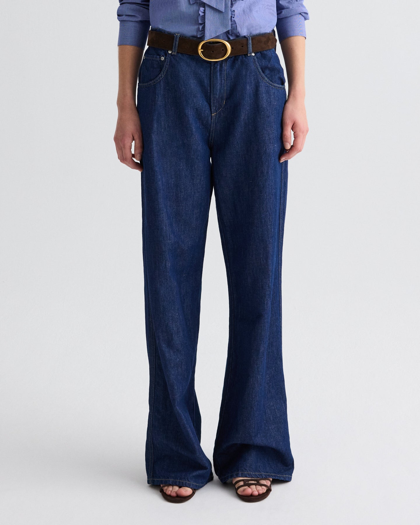 TWP Indigo resin Blue Jean Baby in Cotton Linen Denim view 2