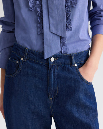 TWP Indigo resin Blue Jean Baby in Cotton Linen Denim view 3