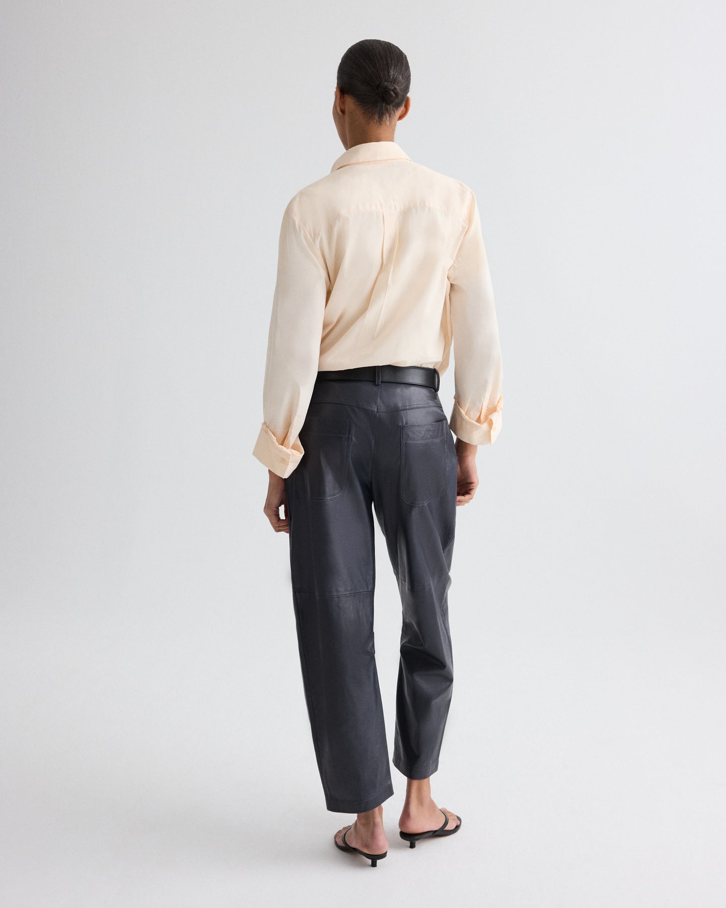TWP Midnight Jett Pant in Paper Leather view 5