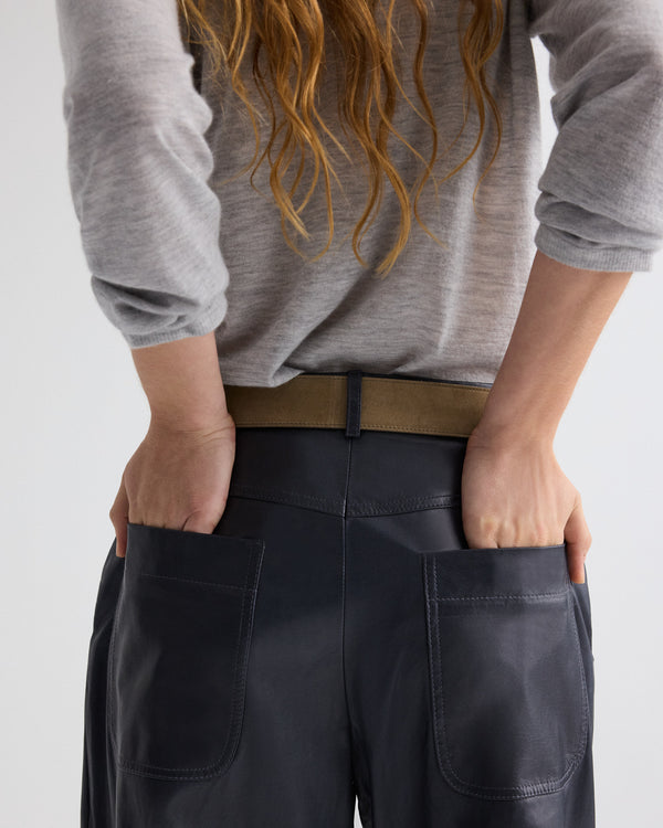 TWP Midnight Jett Pant in Paper Leather view 8